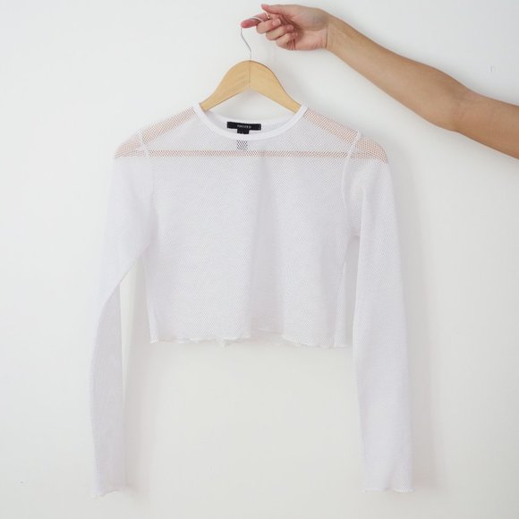 Ruffle Mesh Crop Top - Picture 3 of 5